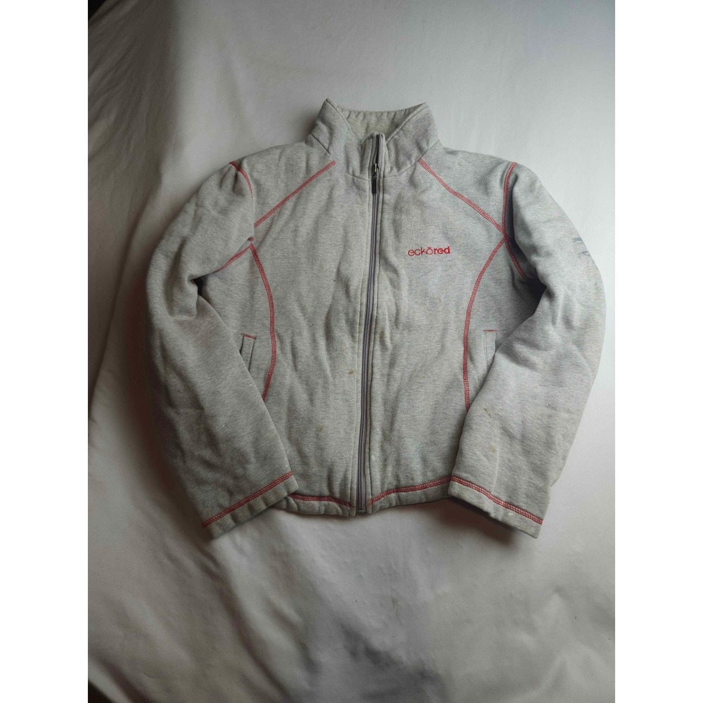 Ecko Red Womens XL Gray Full Zip Track Jacket Red Contrast Stitch Y2K Streetwear